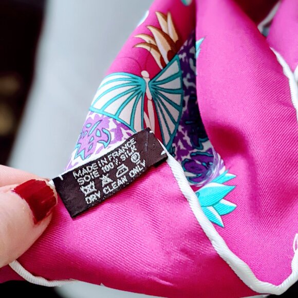 Hermes Silk Scarf "Fleurs et Papillons de Tissus" Carre 90 - Picture 9 of 11